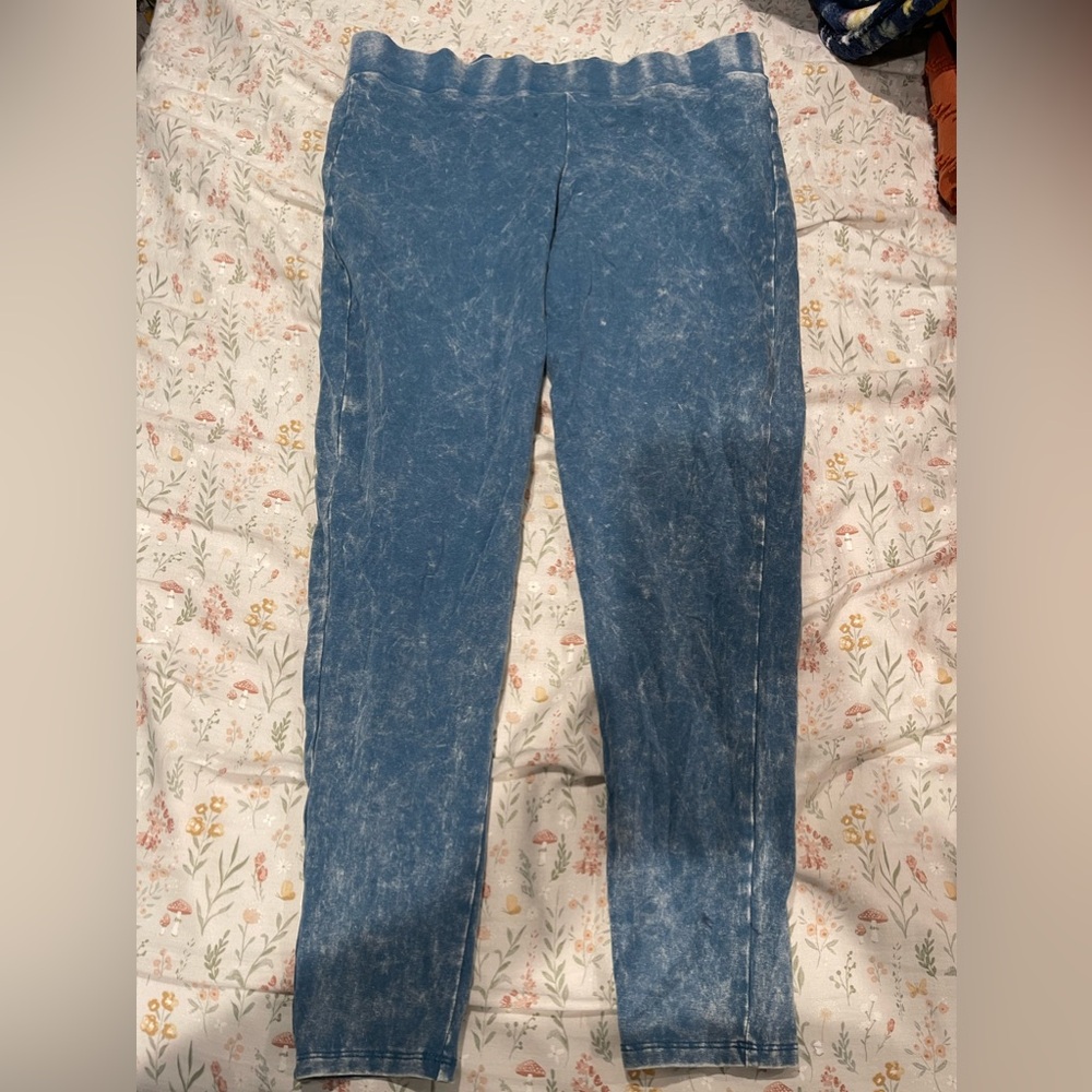 Torrid Blue Mineral Wash Full Length Signature Leggings Size 2